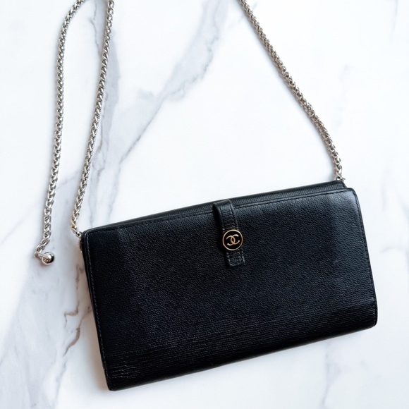 CHANEL Handbags - Authentic Chanel CC button continental wallet with chain